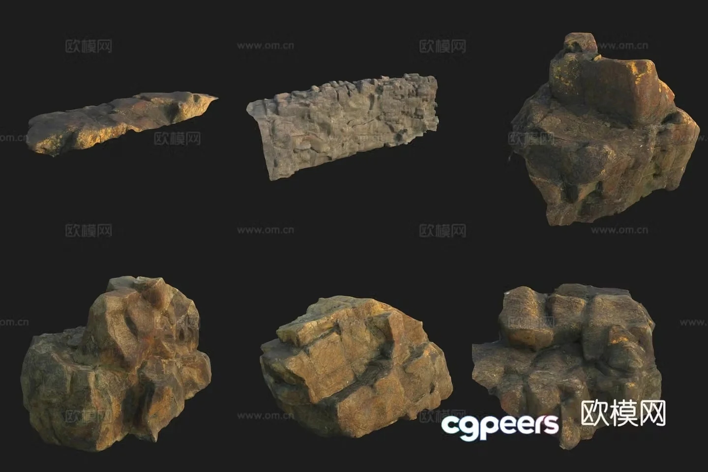 Cliff stone rock boulder 3d model