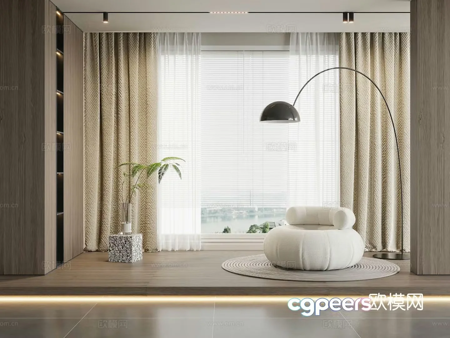 Living balcony leisure balcony 3d model