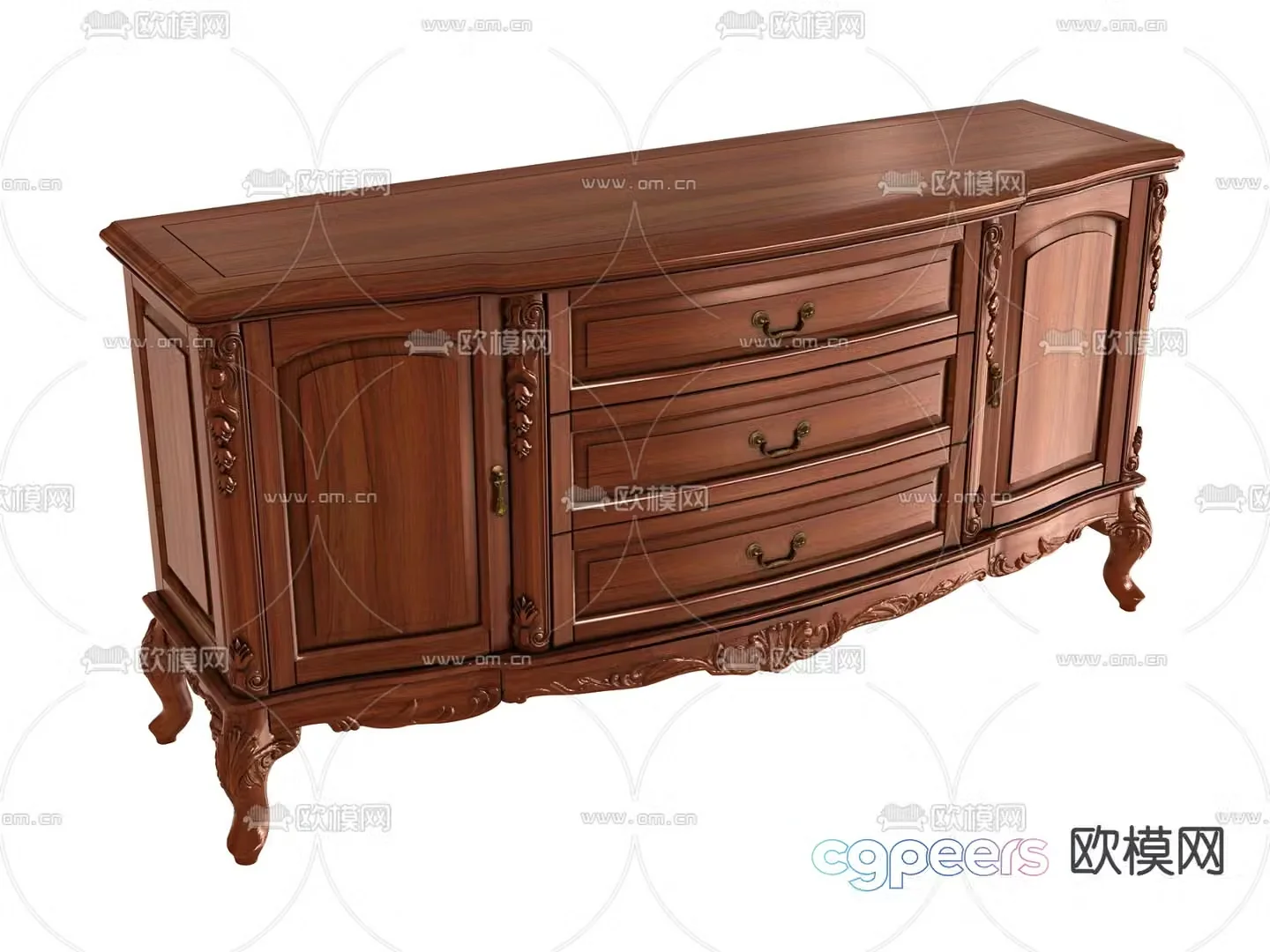 European style side cabinet entrance cabinet end view cabinet 3D model