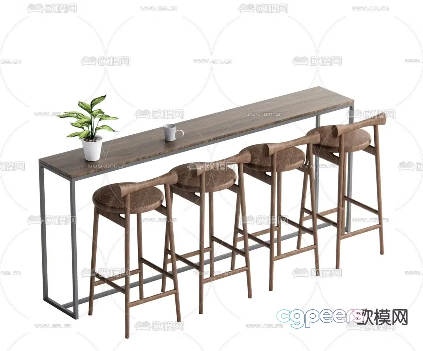 Modern bar stool 3d model