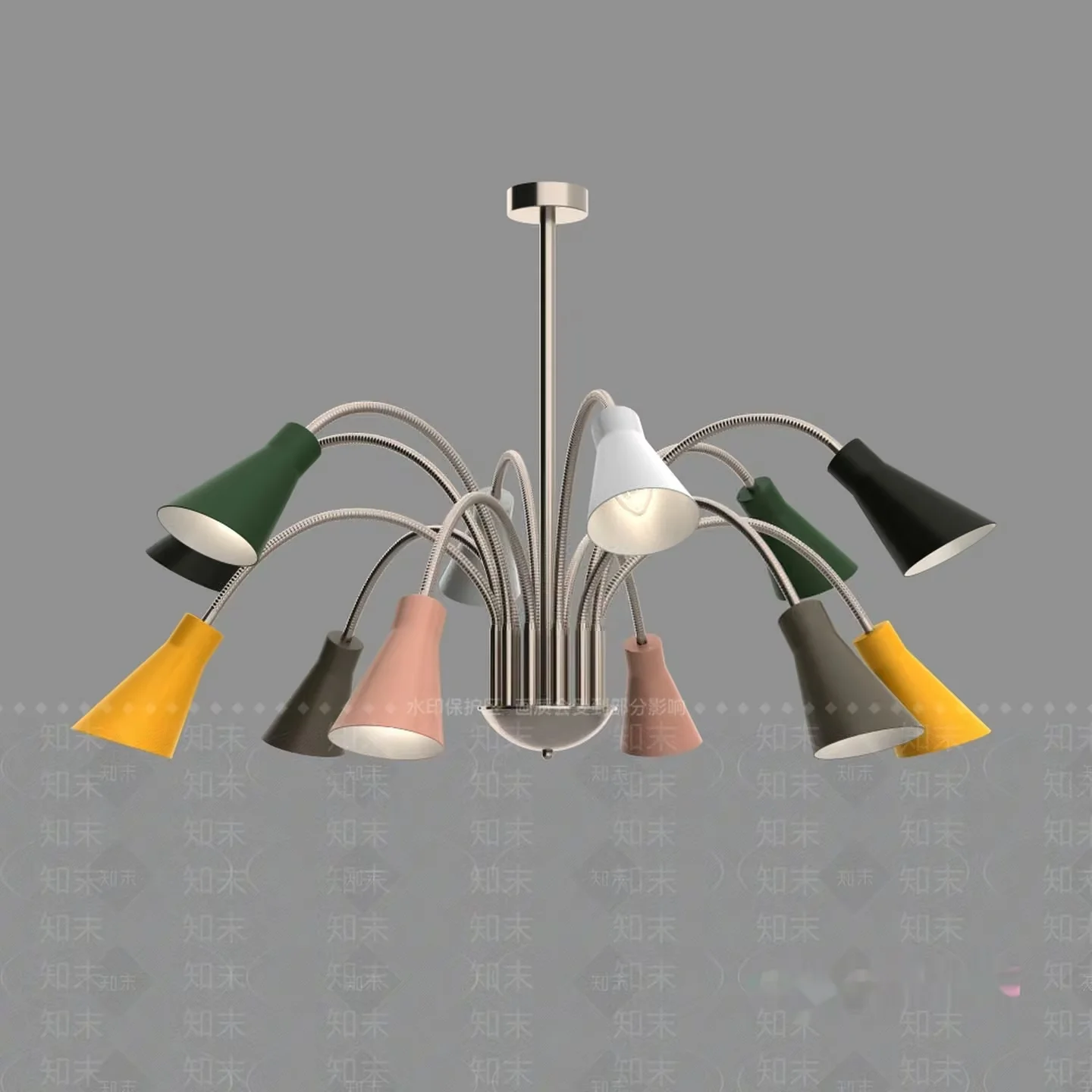 A Multi-Colored Light Fixture 3D Model – 11626 – VRAY Render