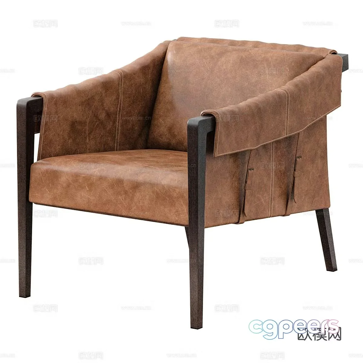 Italian style chair leisure chair 3d model
