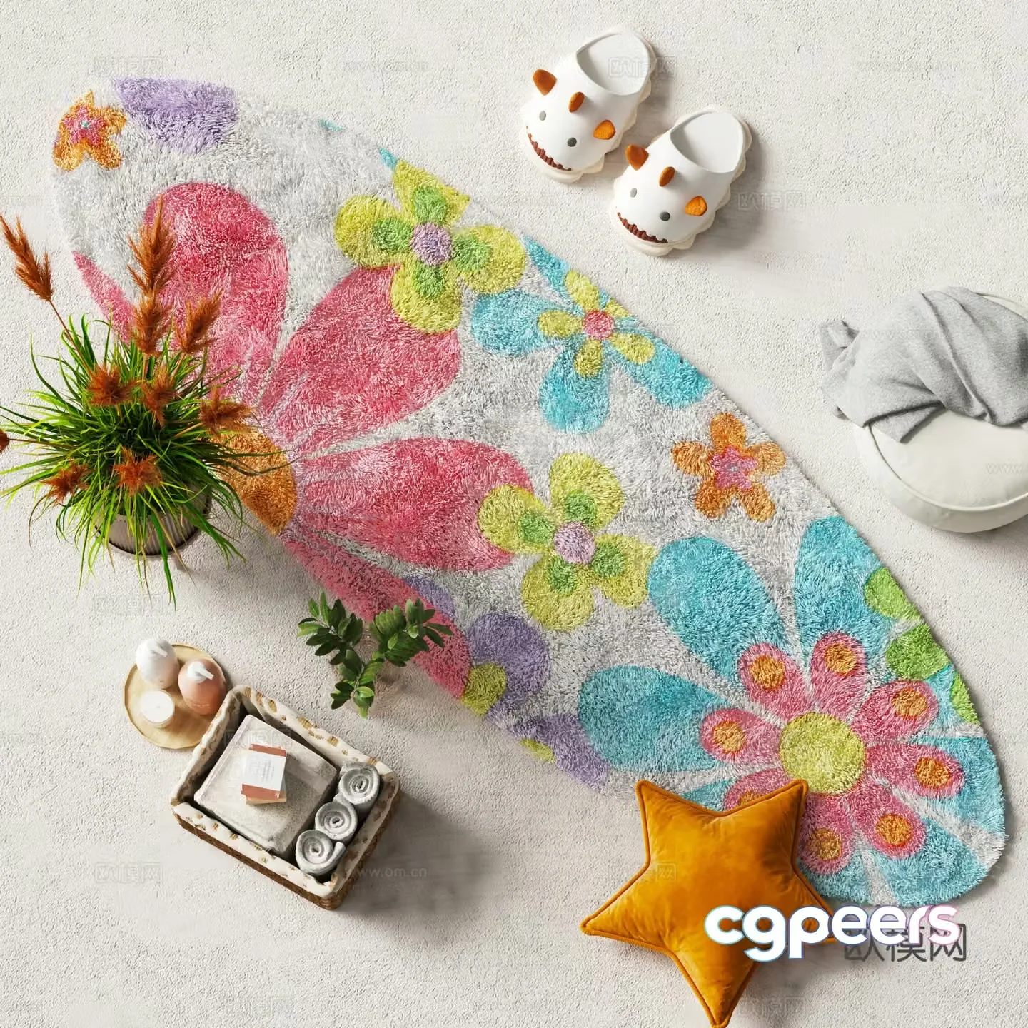 Modern children’s carpet cartoon carpet 3d model