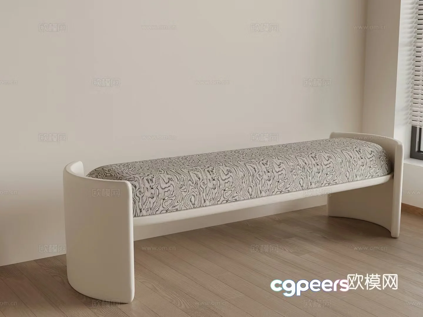 Modern Italian shoe changing stool 3D model