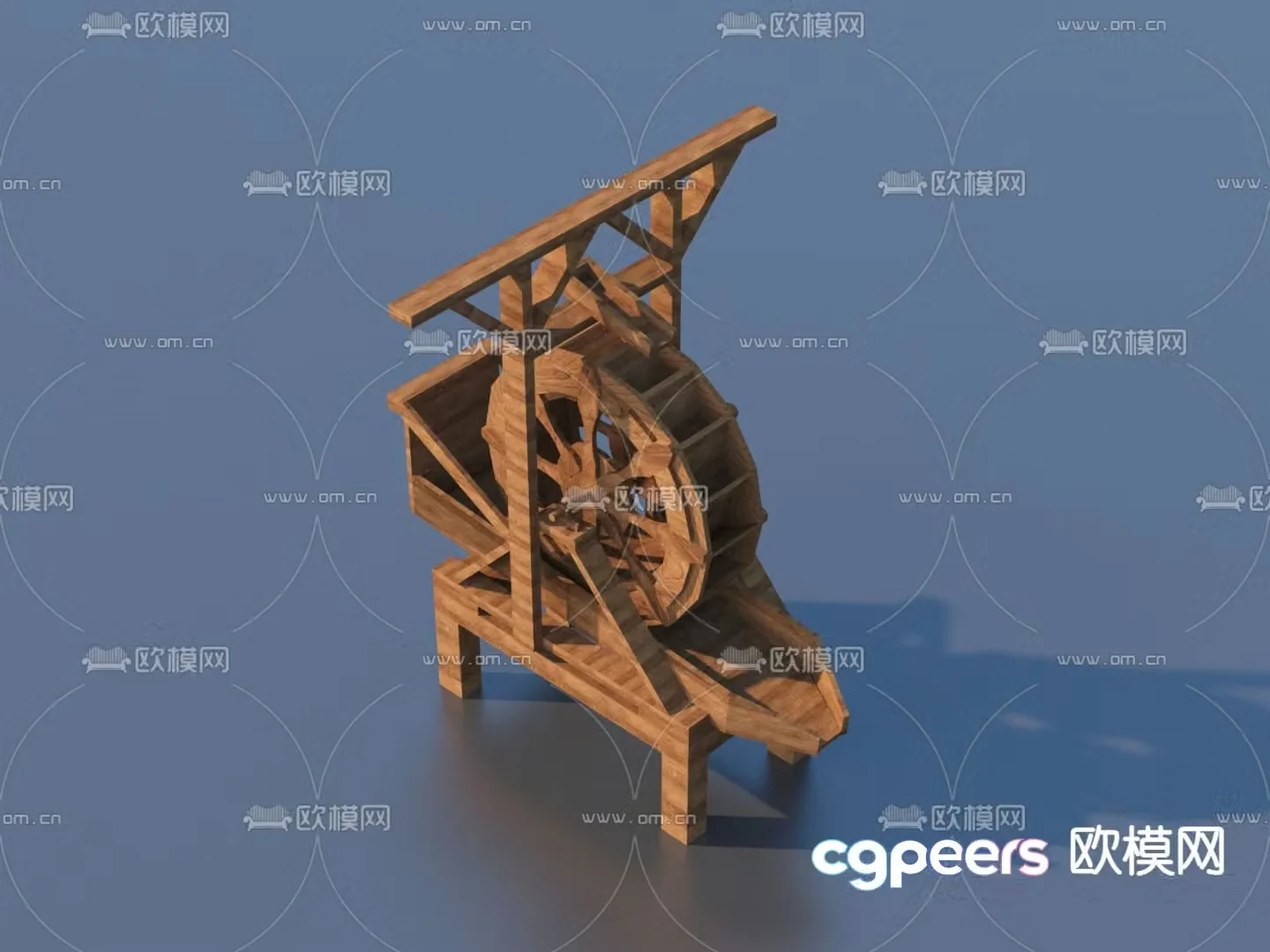 Chinese rural farming sketches 3D model of farm tools