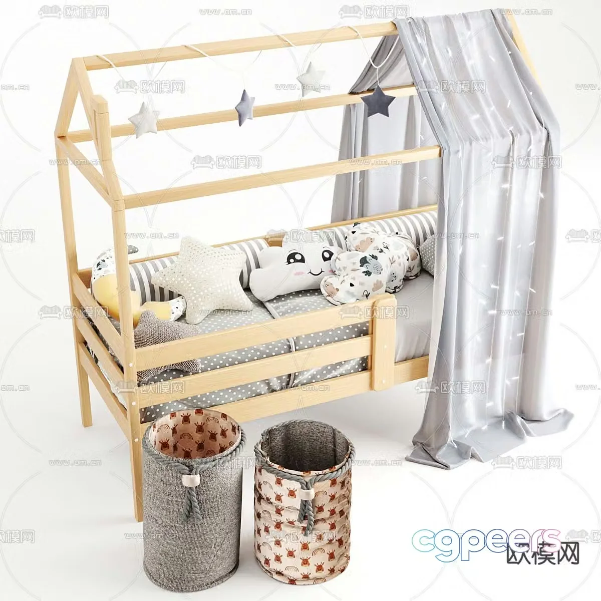 crib bb bed 3d model