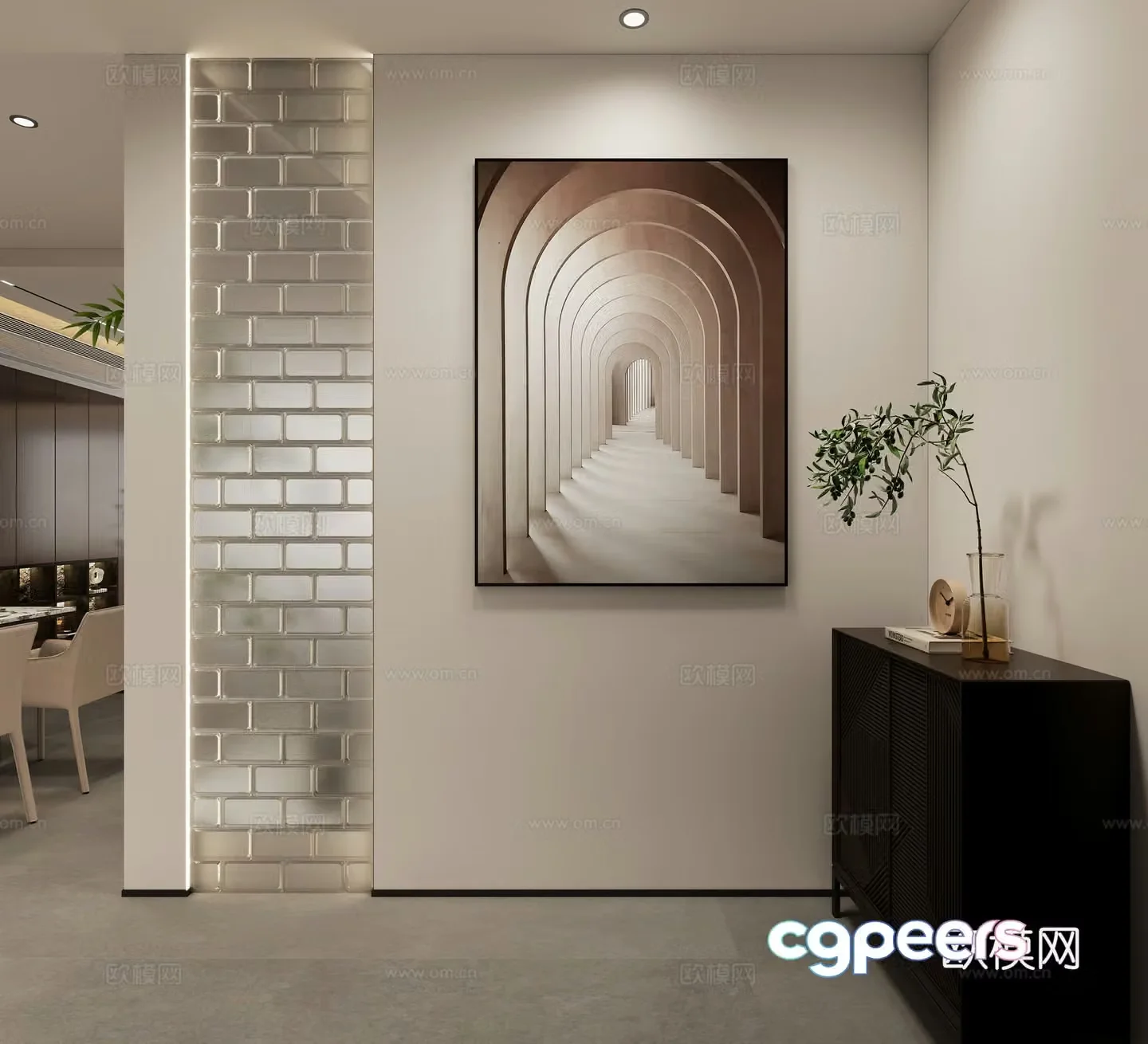 Modern entrance 3D model