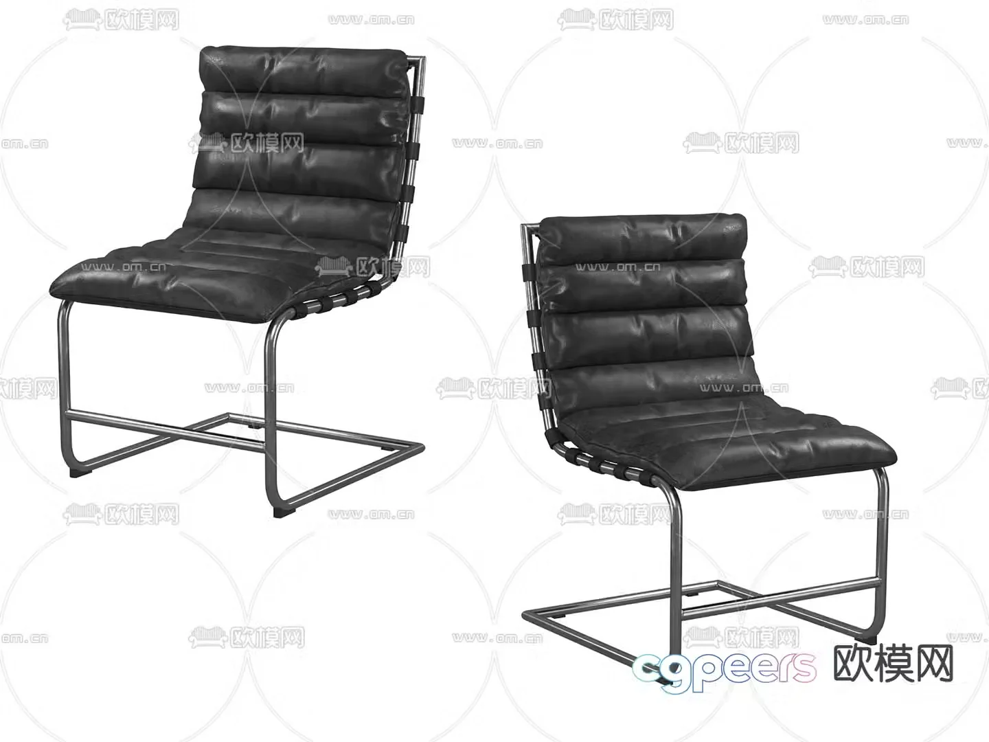 Leather chair casual chair 3d model