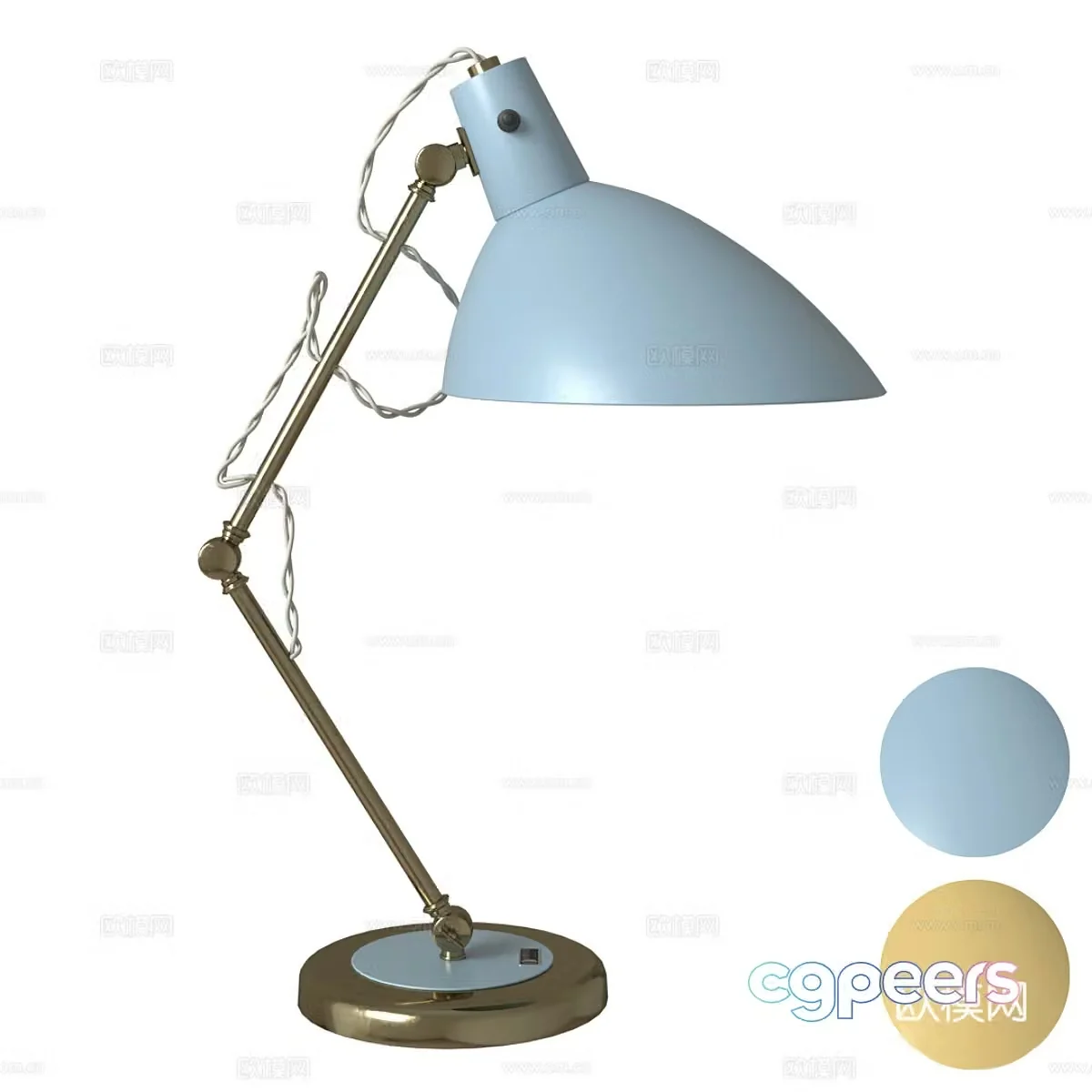 Modern light luxury Nordic metal desk lamp 3D model