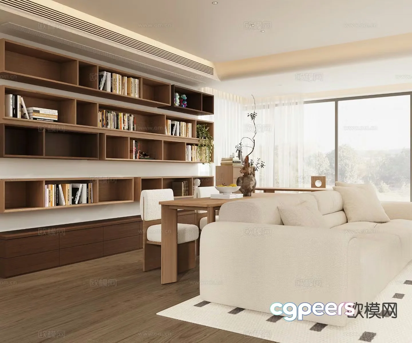 Medieval style living room reading area 3D model