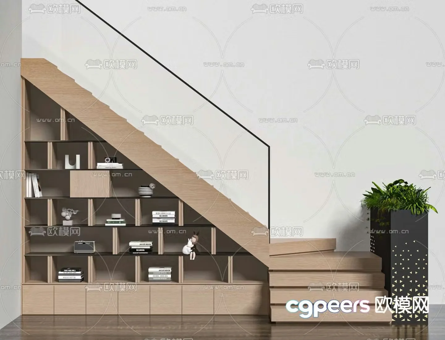 Modern staircase cabinet 3d model