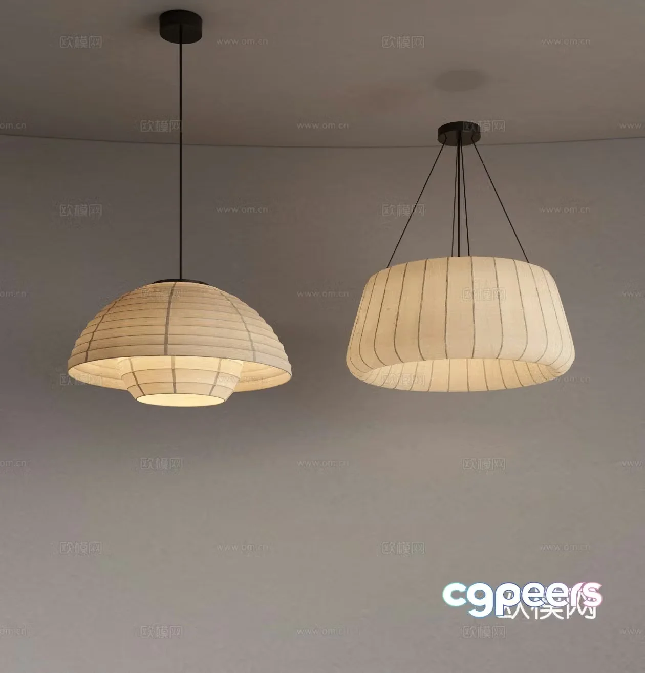 Wasabi paper chandelier 3d model