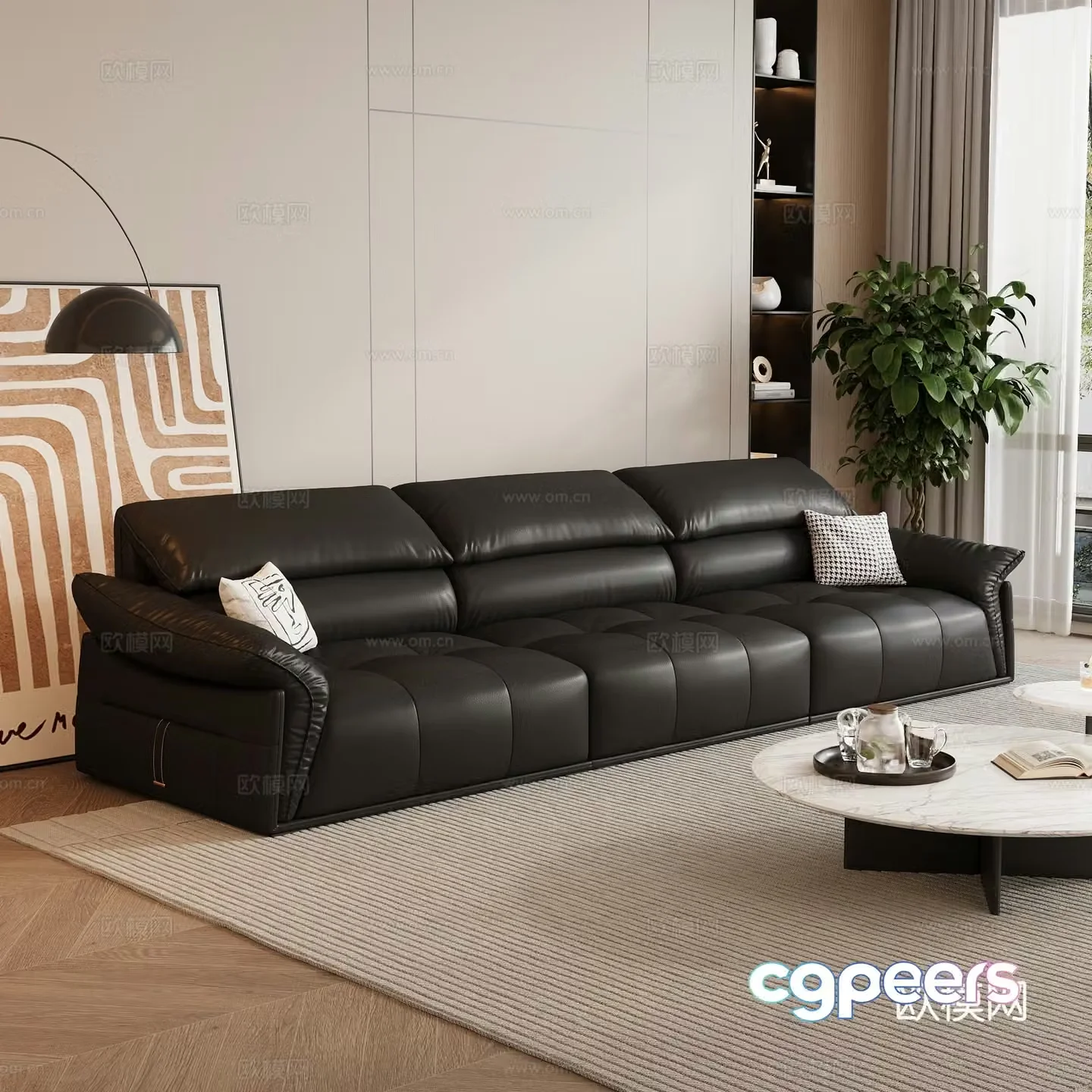 Italian three-seat sofa 3D model