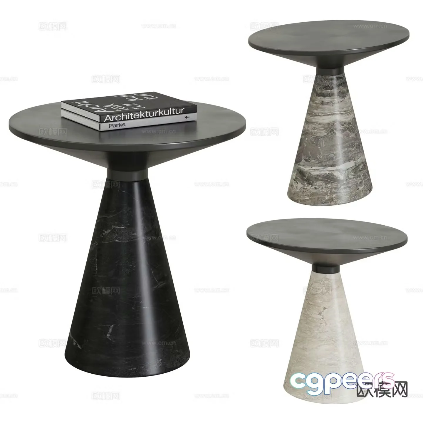 Modern round table corner table side table 3D model