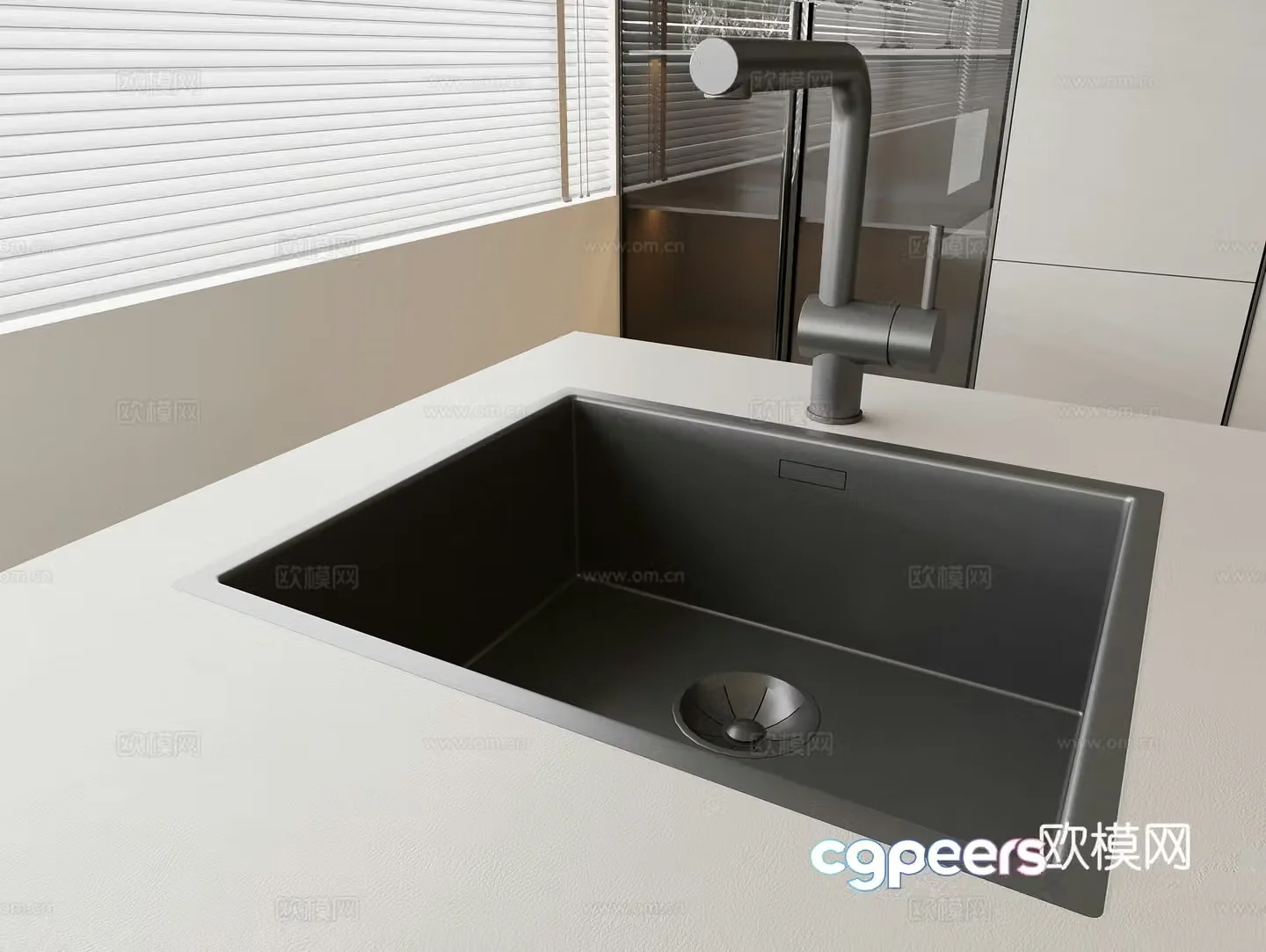 Washing basin washbasin sink faucet 3D model