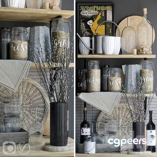 3ds Max Free – Decorative set for the kitchen 5