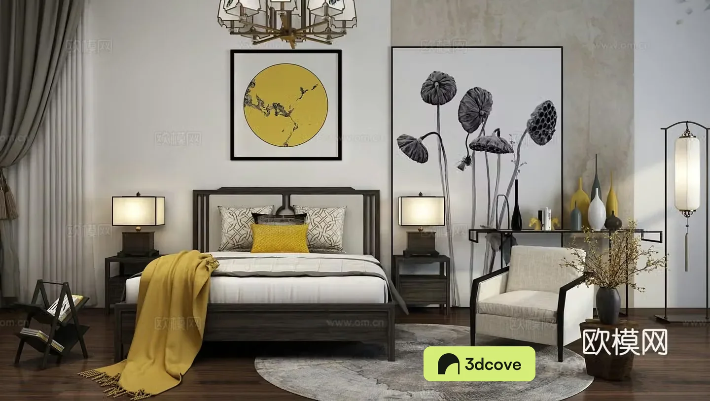 New Chinese style double bed
