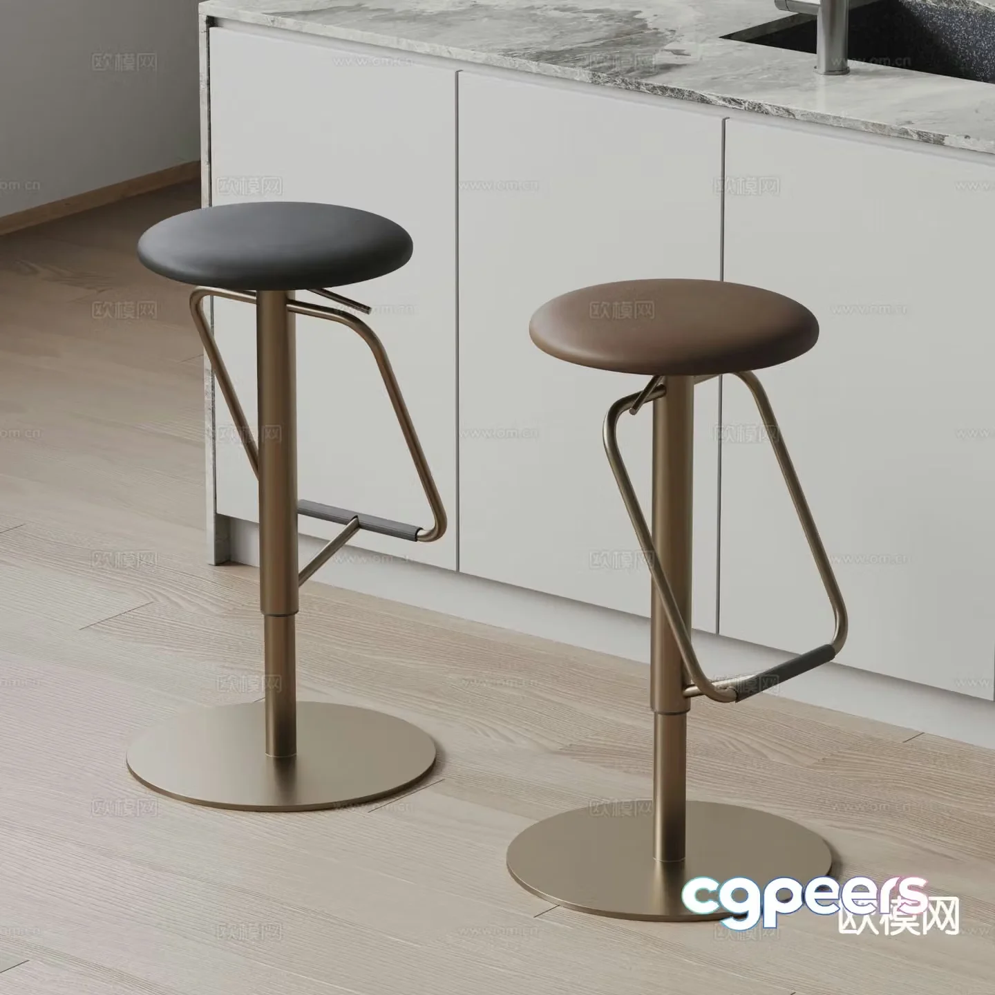 willisau modern bar stool bar stool 3d model
