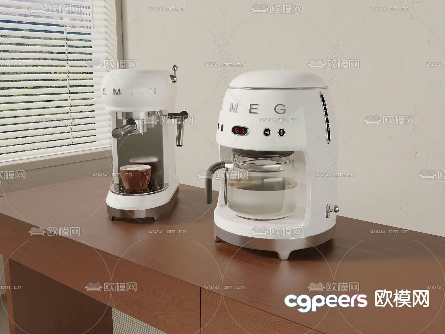 Kitchen appliances coffee maker kettle 3d model