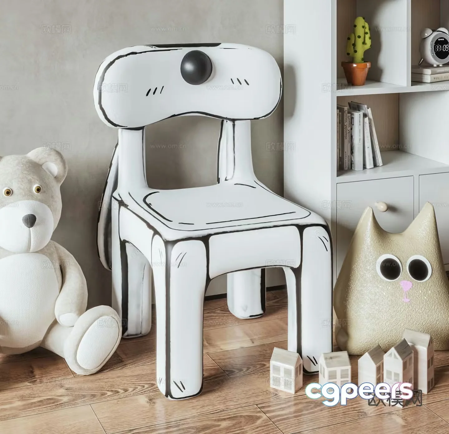 Modern children’s chair cartoon chair 3d model