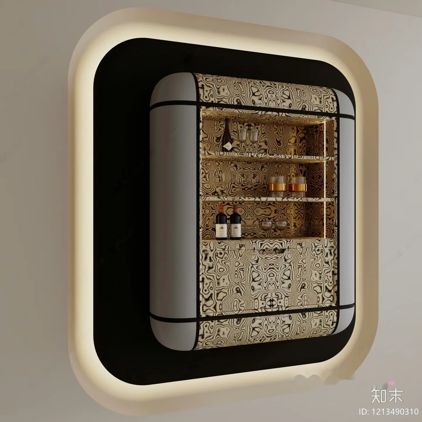 Modern Bar With A Light Fixture 3D Model – 7899 – VRAY Render