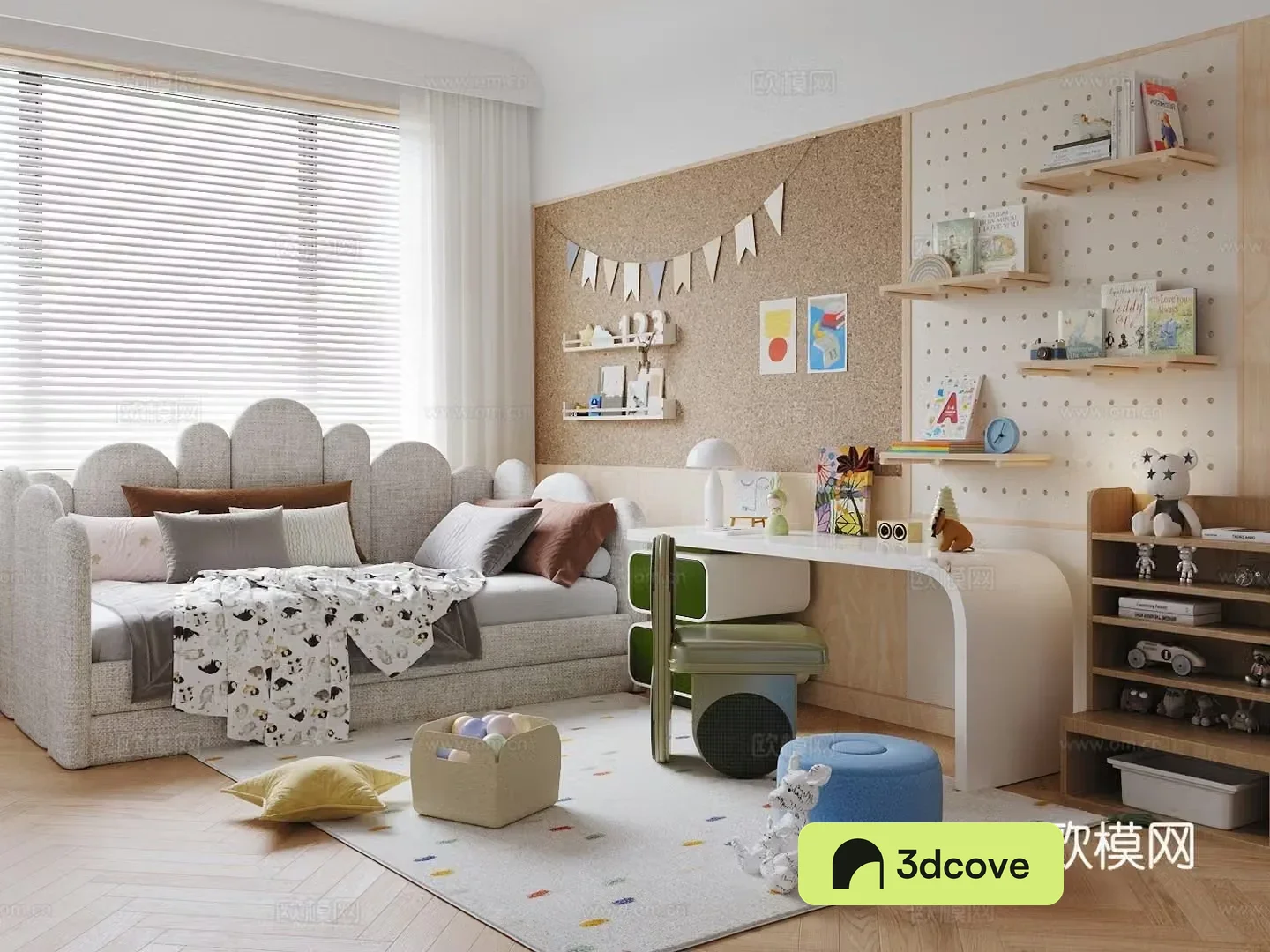 Modern children’s room Children’s entertainment room Children’s toy room