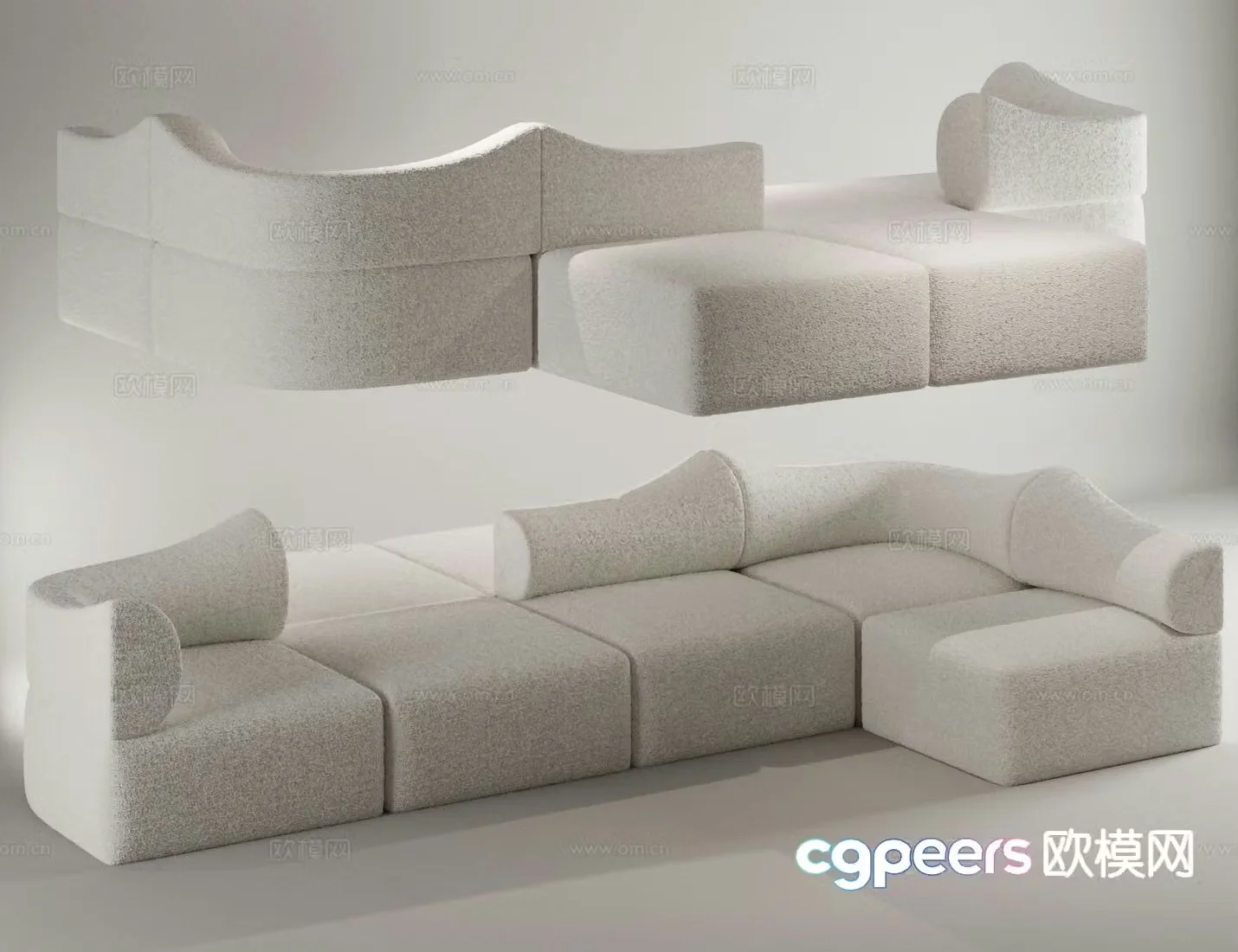 Modern multiplayer sofa 3d model