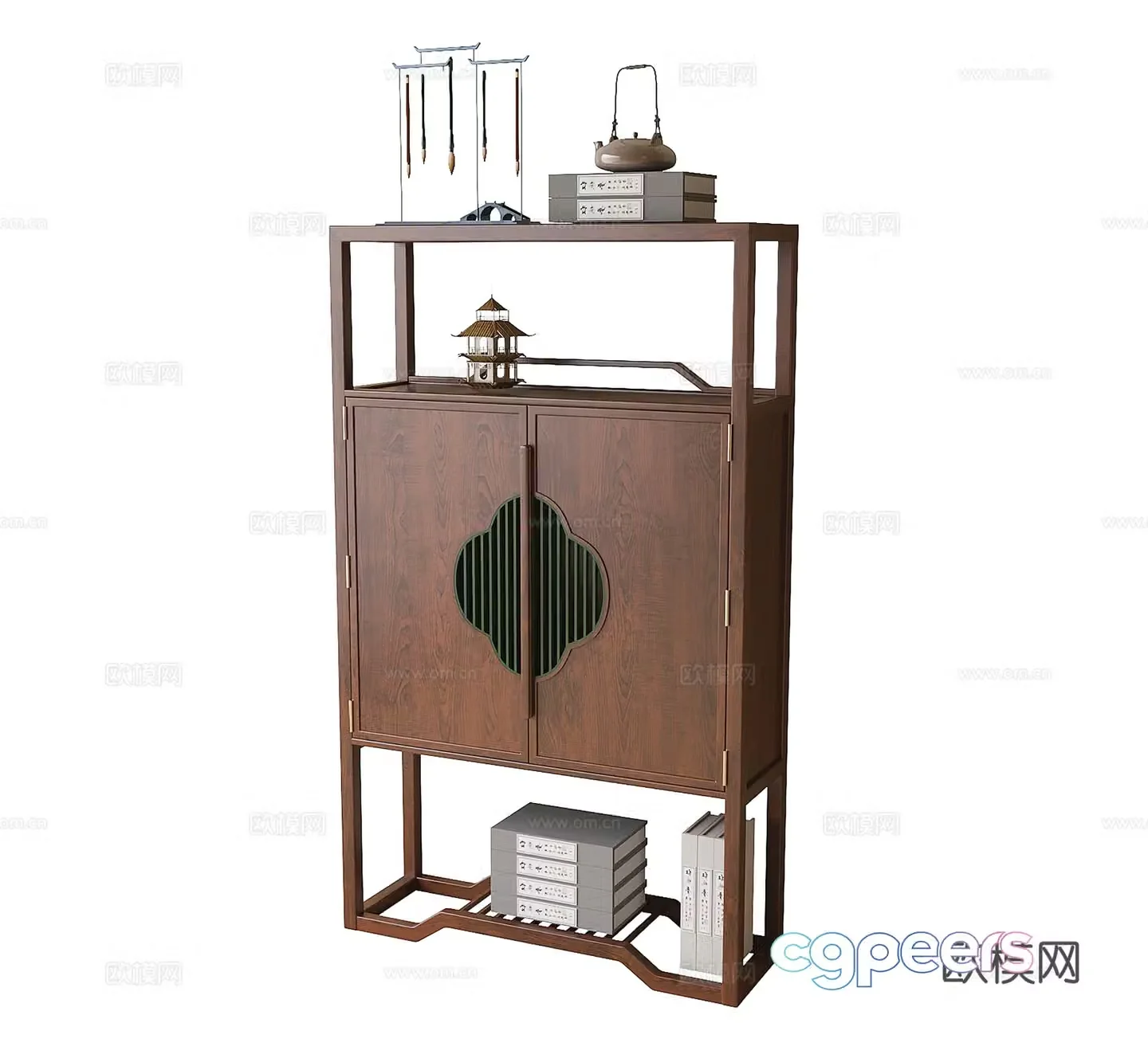 Chinese style decorative cabinet tea cabinet 3d model