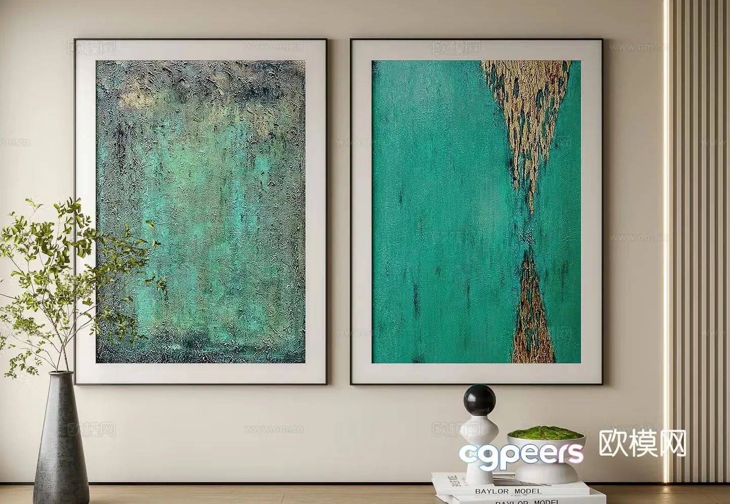 Modern minimalist decorative painting 3d model