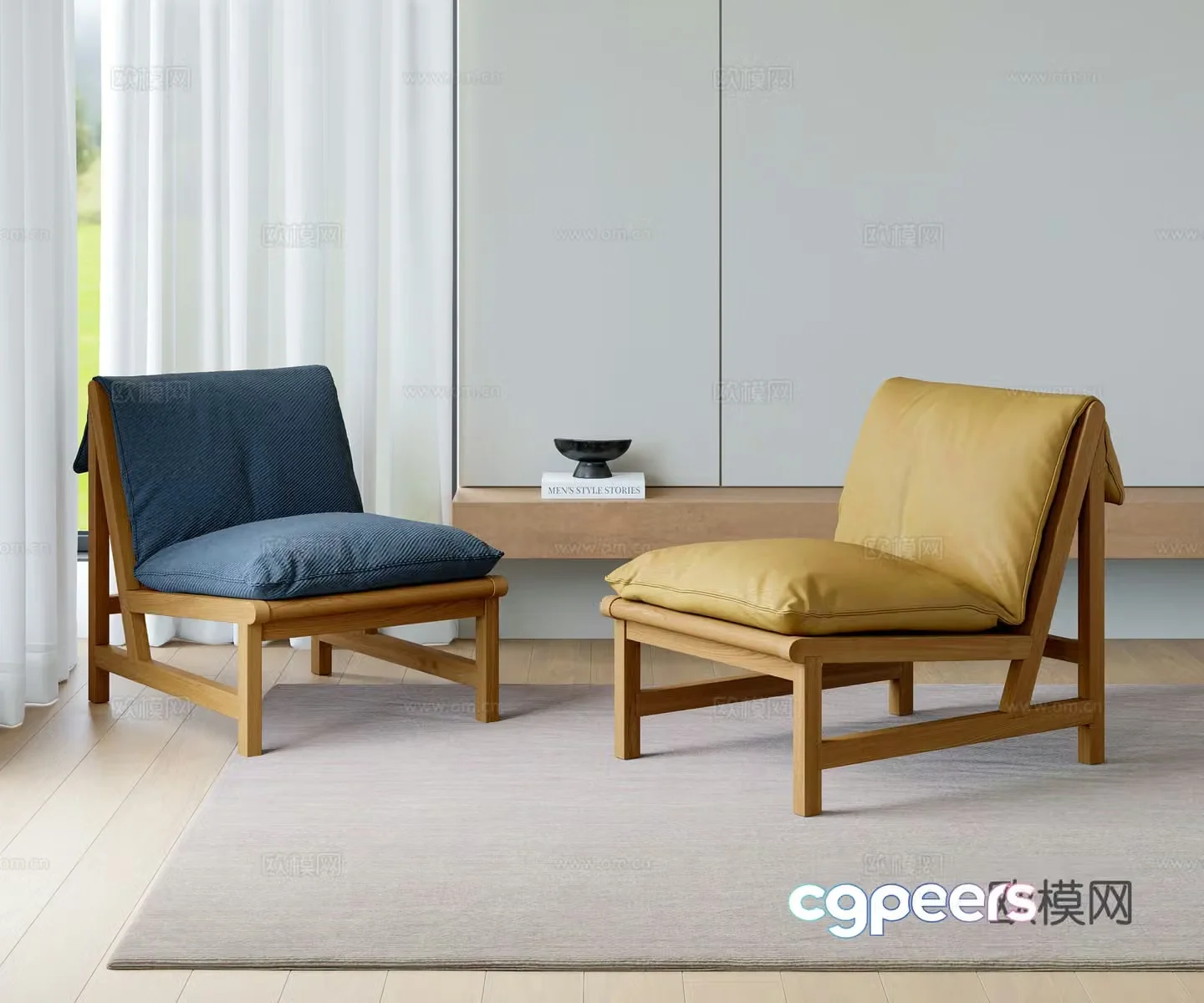 Modern sofa chair leisure chair 3d model
