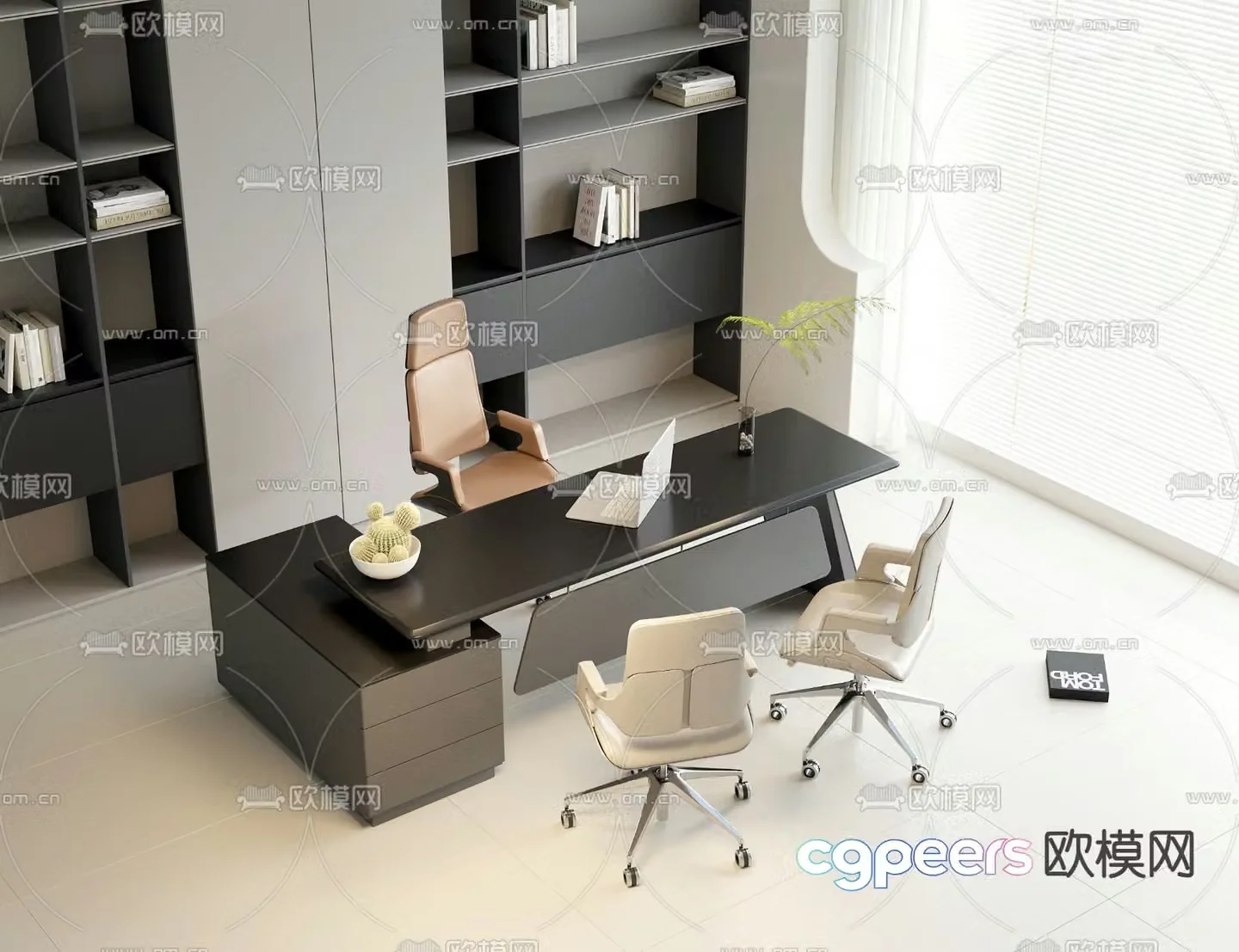 Desk desk desk boss desk 3d model