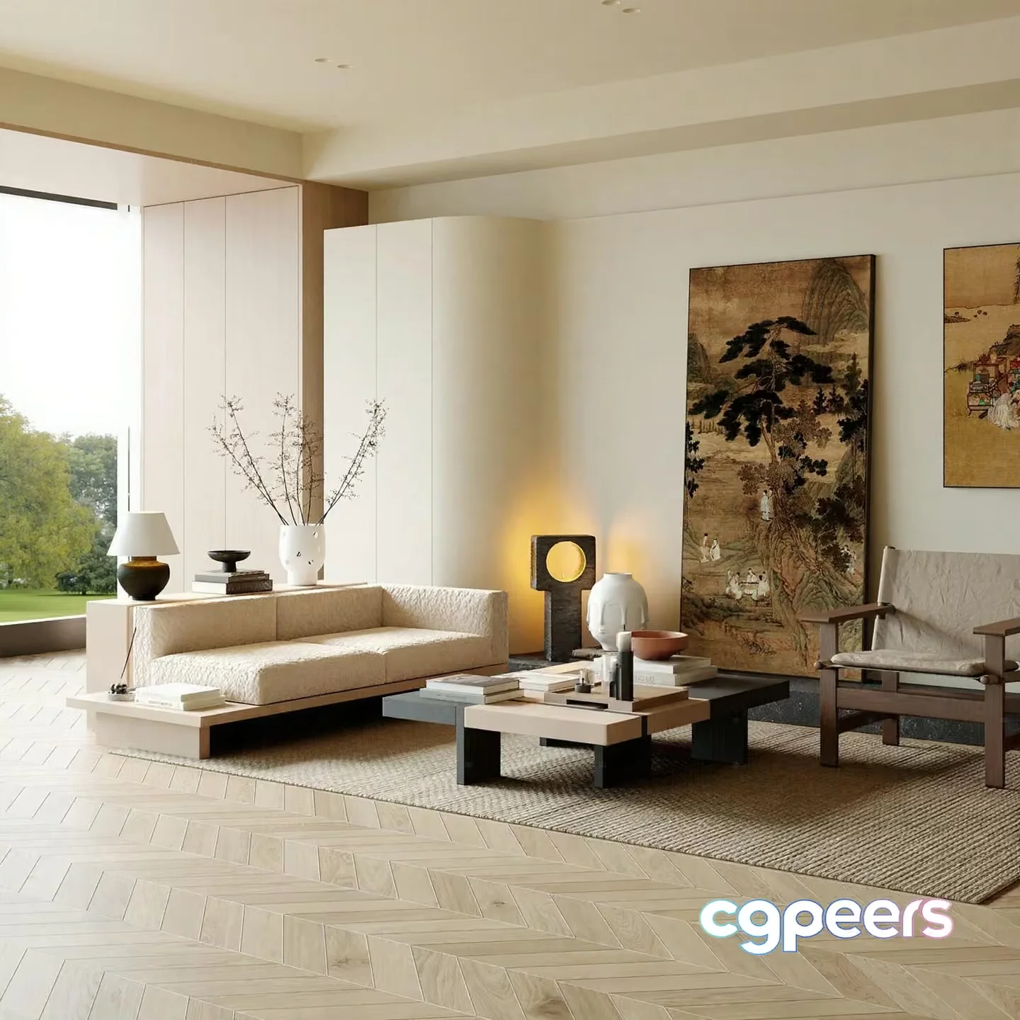 Modern Living Room 3D Model – 20656 – CORONA Render