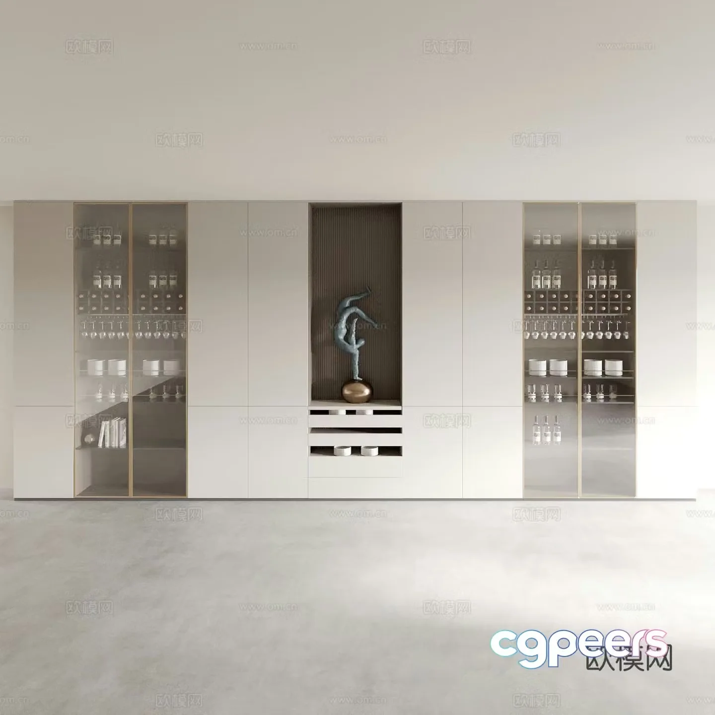 Modern wine cabinet sideboard 3d model