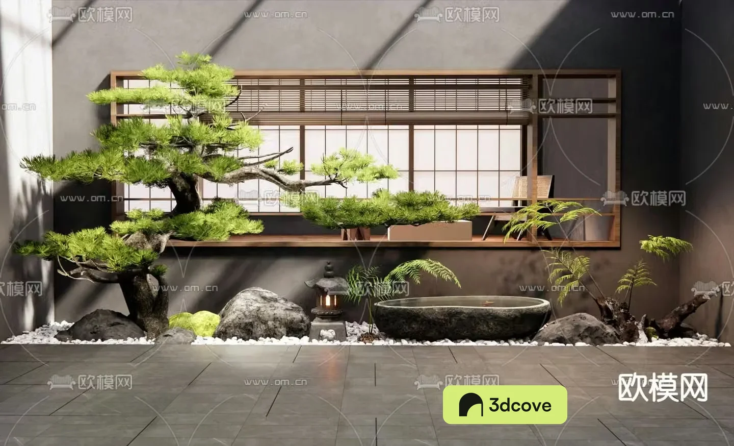 Indoor landscape landscaping courtyard sketch