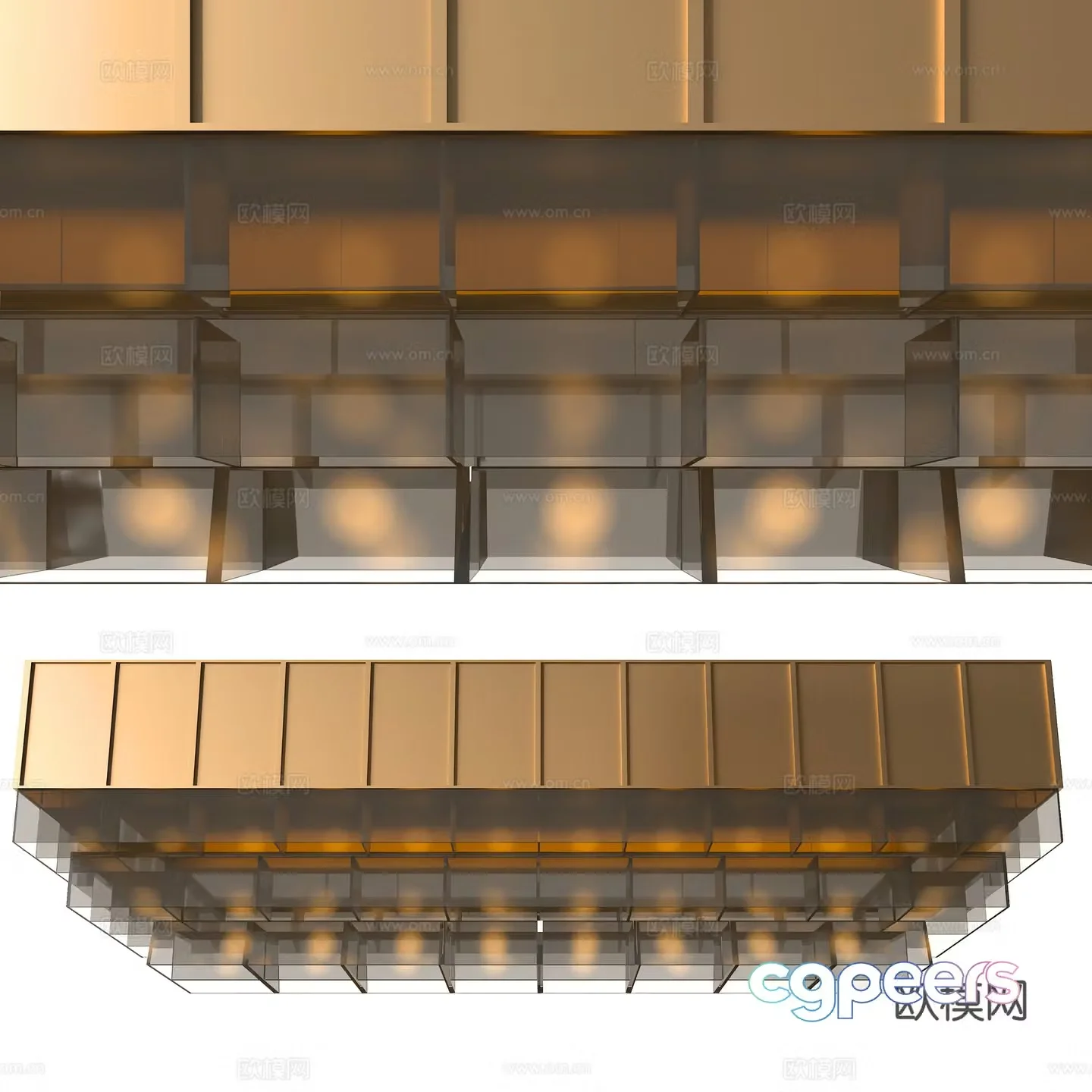 Modern hotel chandeliers 3d model