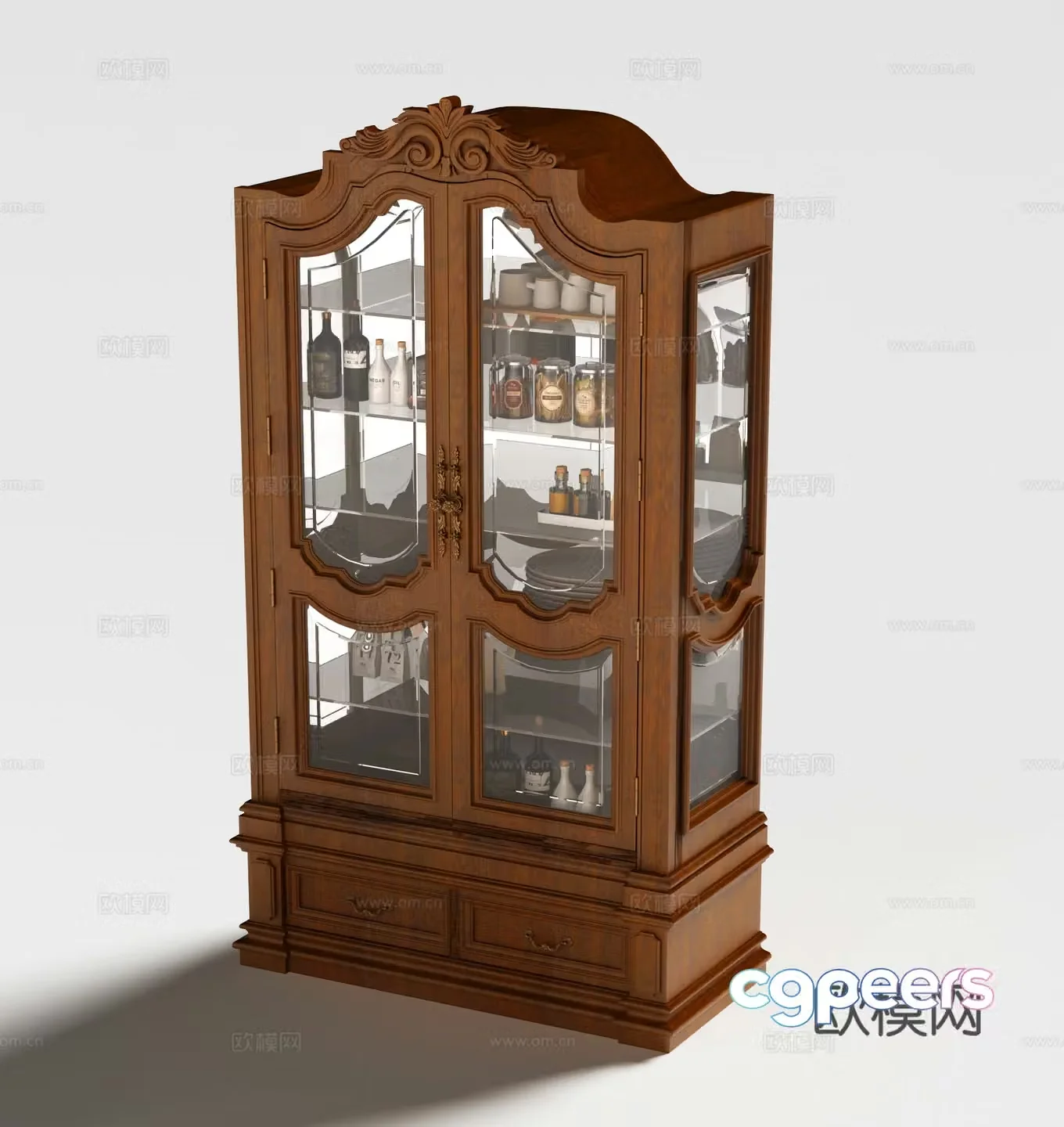 American wine cabinet 3d model