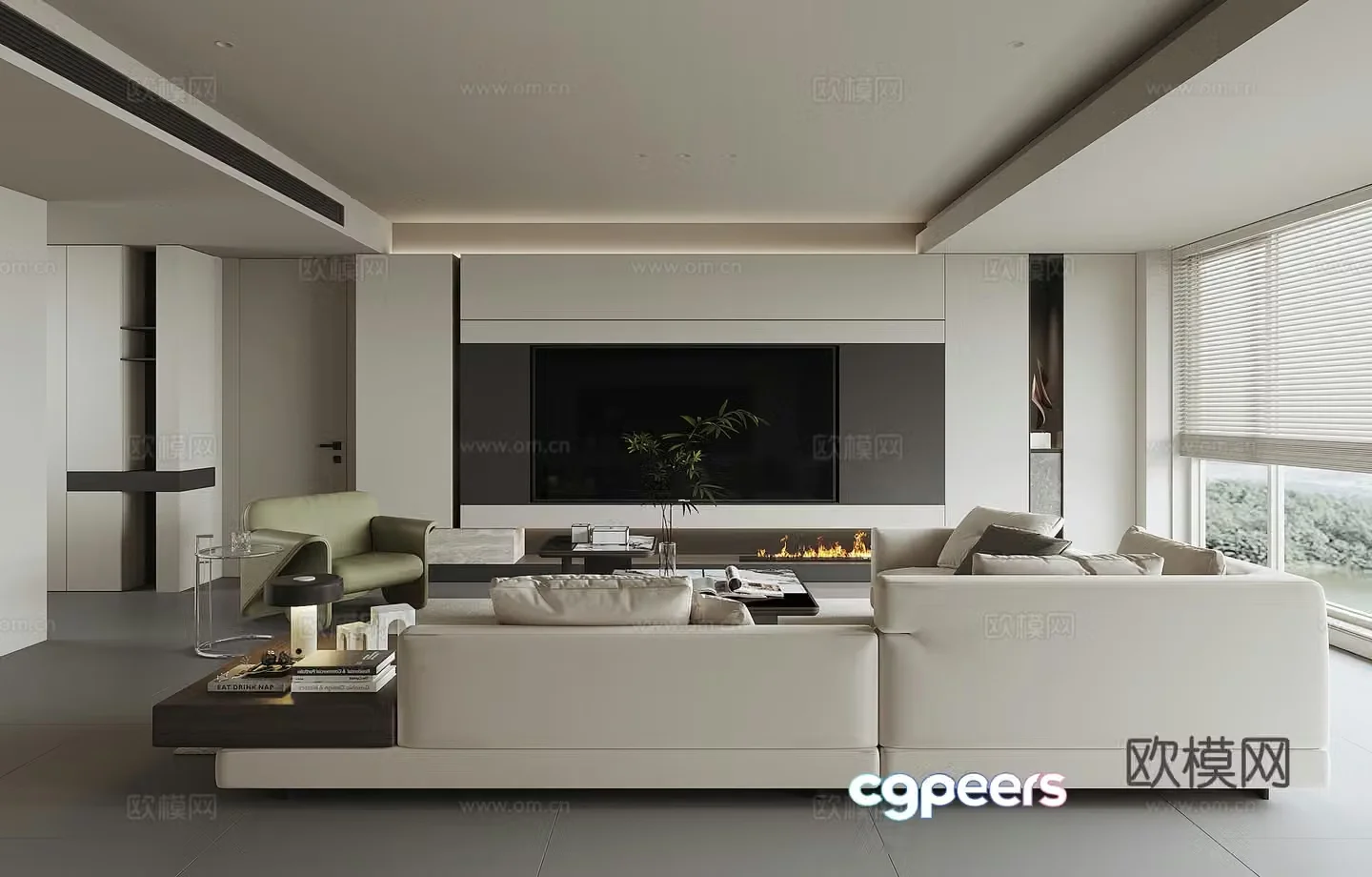 Modern home living room 3d model