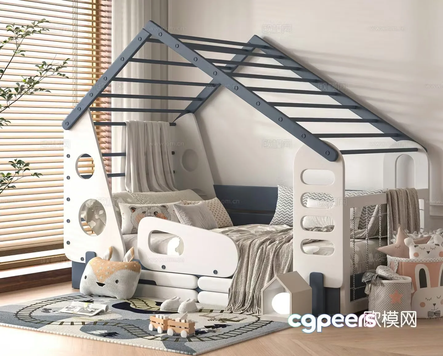 Modern children’s bed 3d model