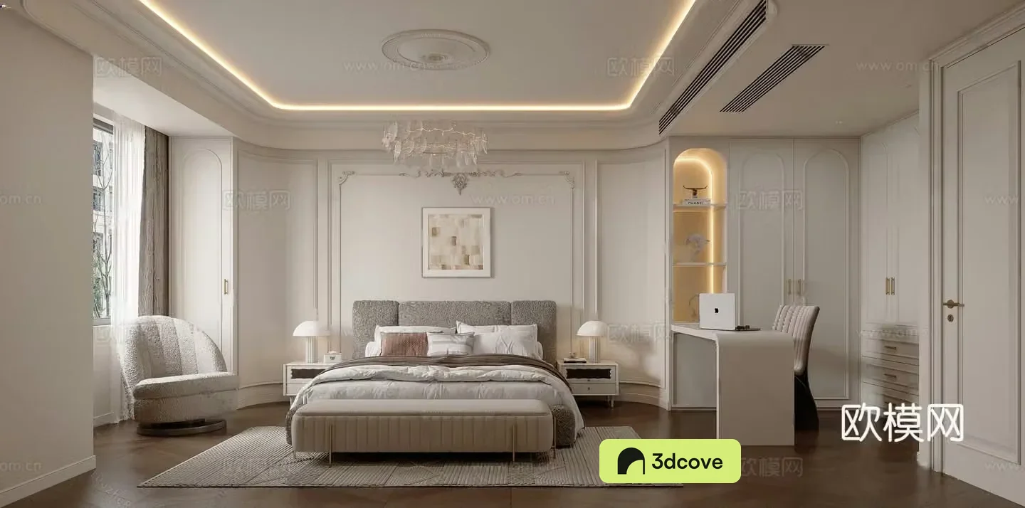 French light luxury bedroom