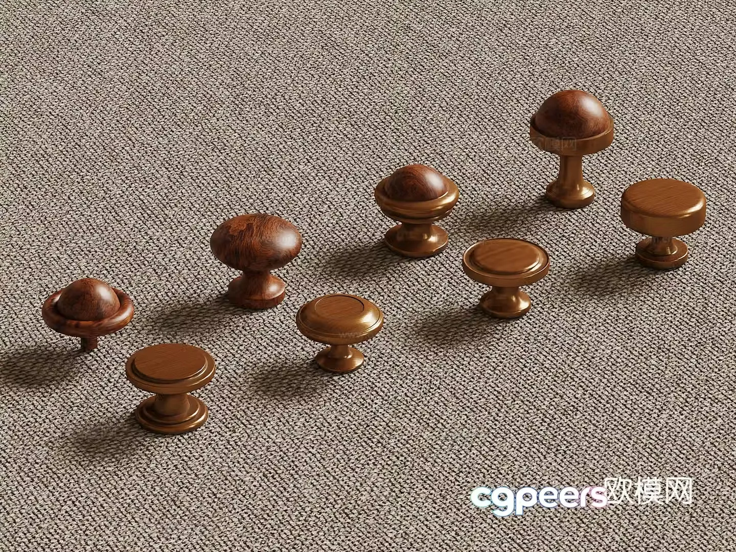 08 Handle New Chinese Handle Round Handle 3D Model