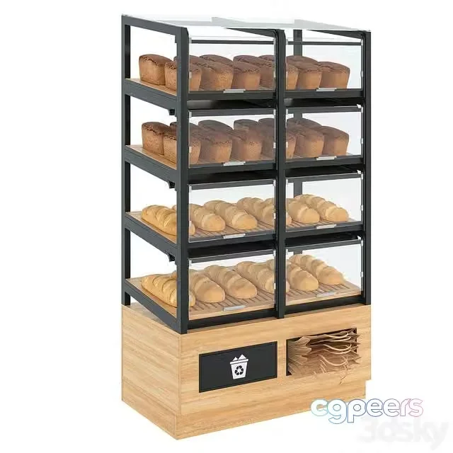 3ds Max Free – Shelving set for bread and cookies