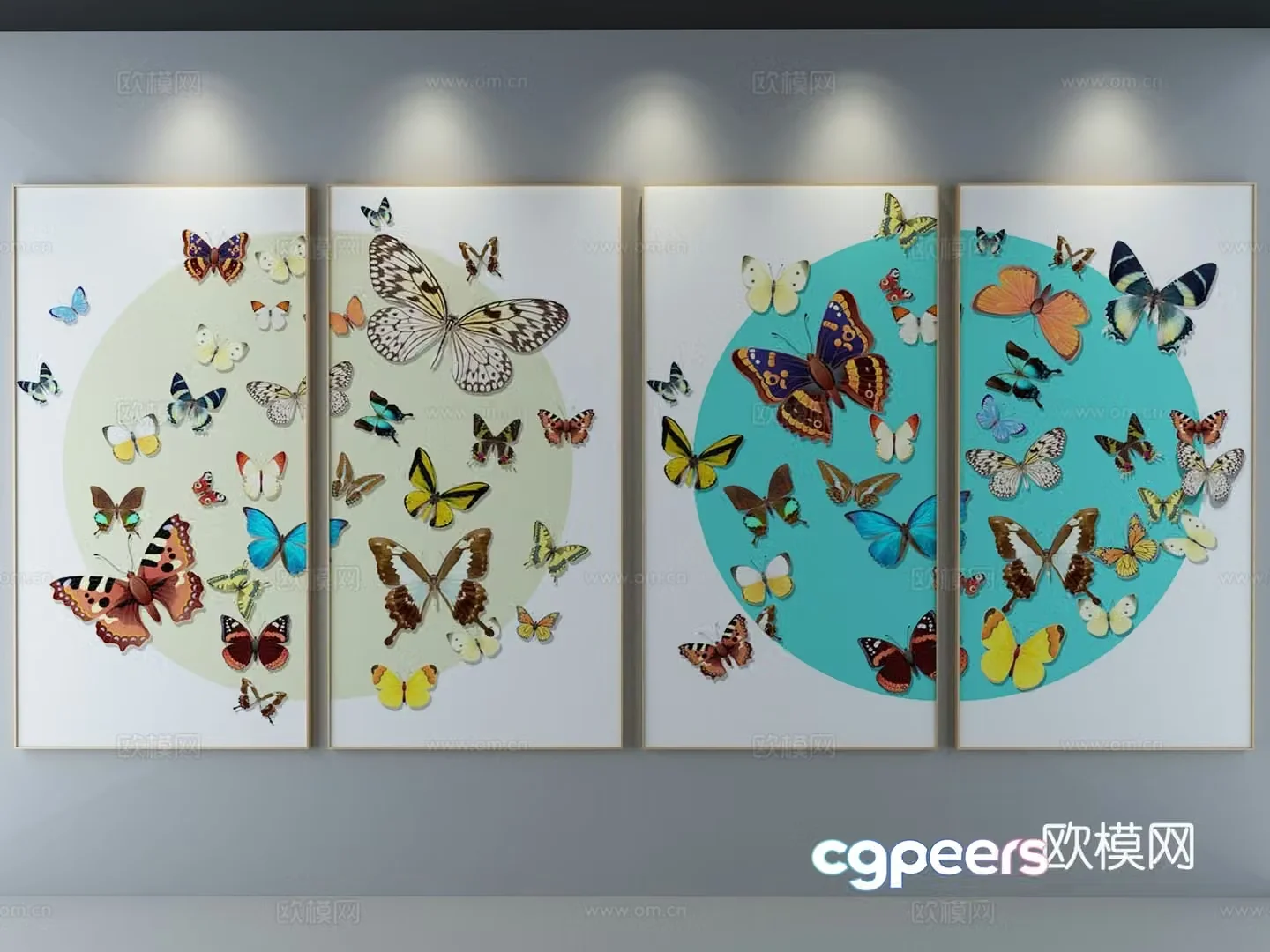 New Chinese style decorative painting 3D model