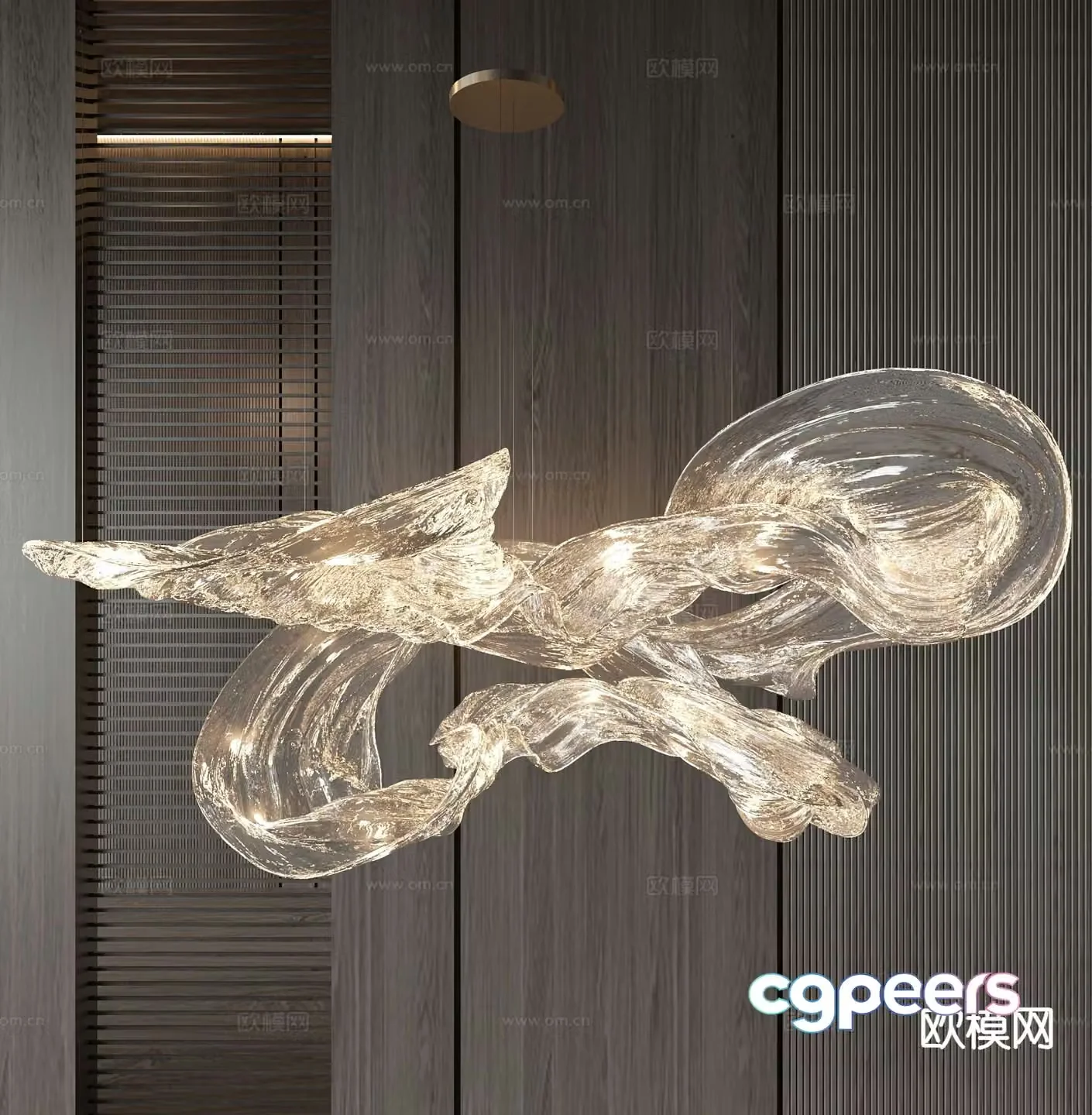 Light luxury chandelier crystal lamp 3d model