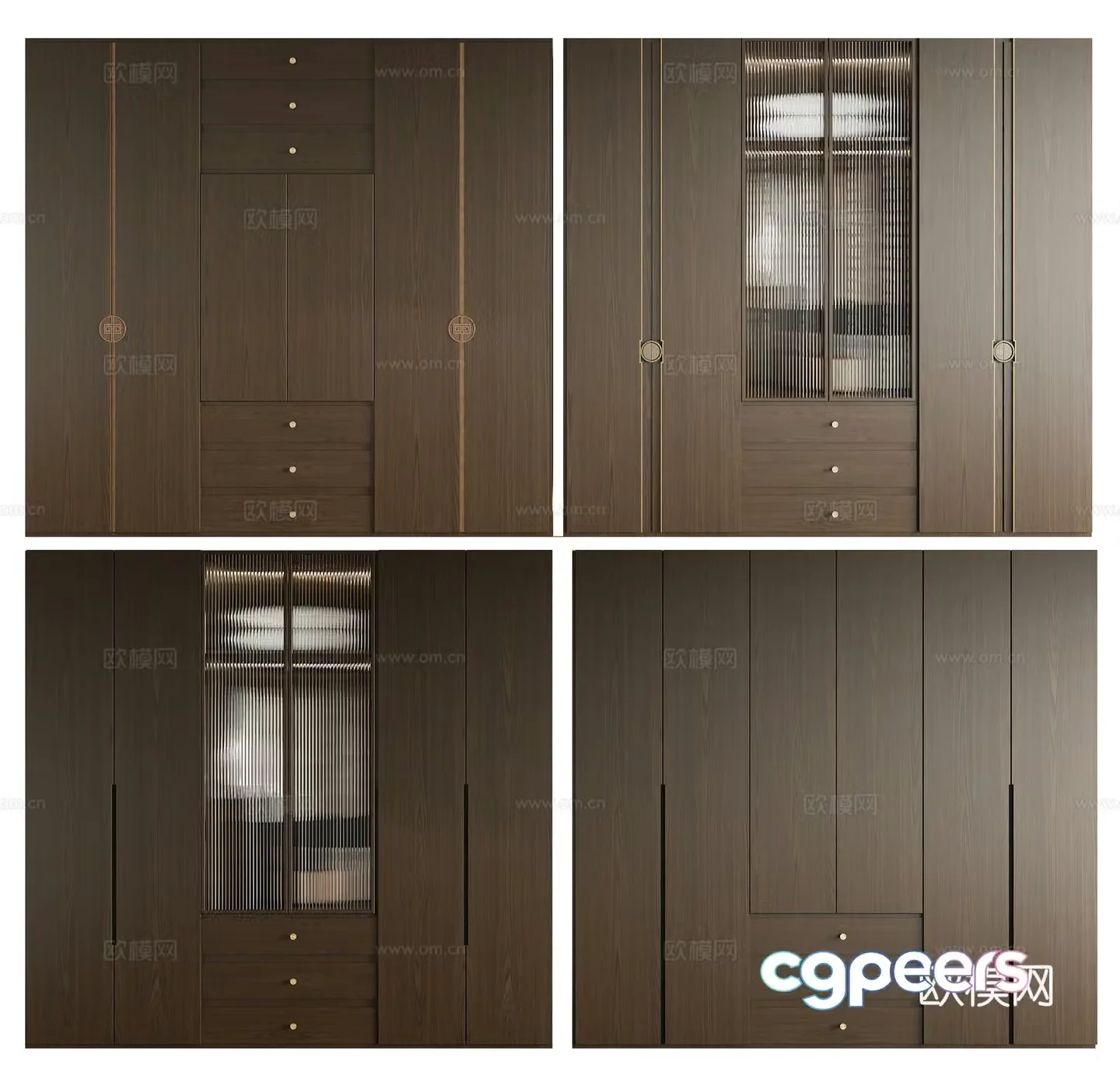 New Chinese style wardrobe 3D model