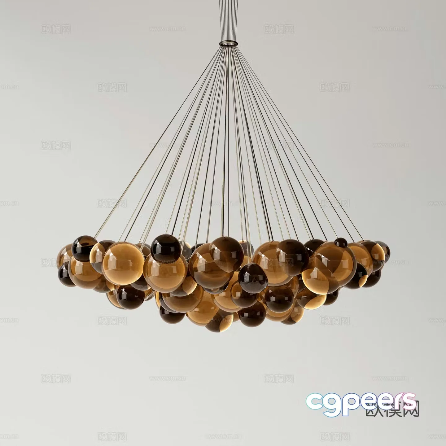 Light luxury chandelier hall chandelier 3d model