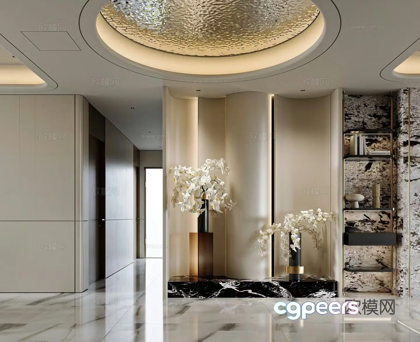 3D model of modern entrance hallway