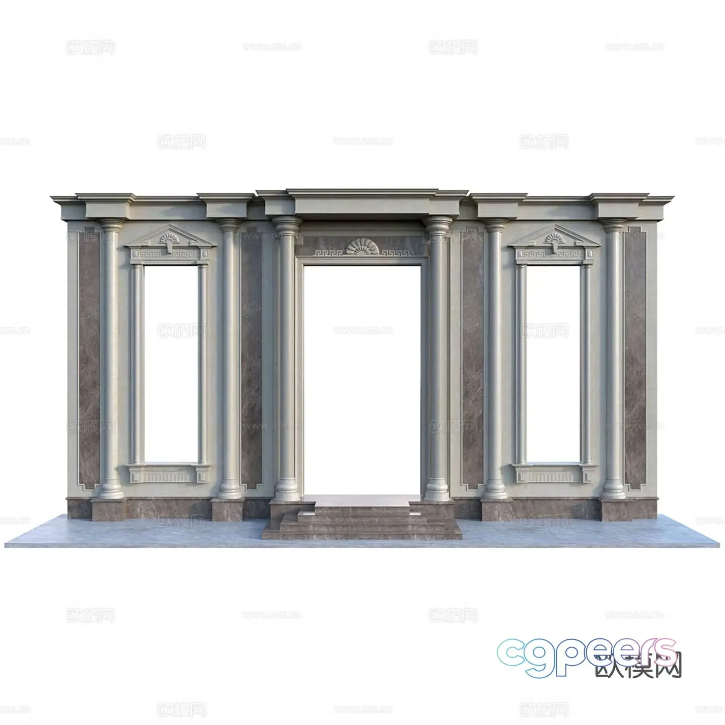 European door head door cover pass 3D model