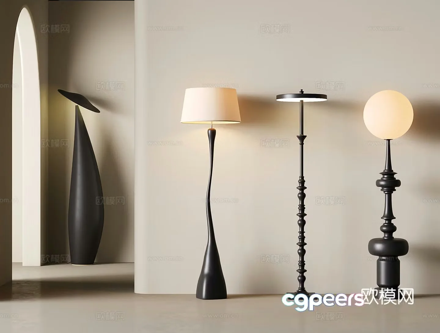 Modern retro creative floor lamp 3d model