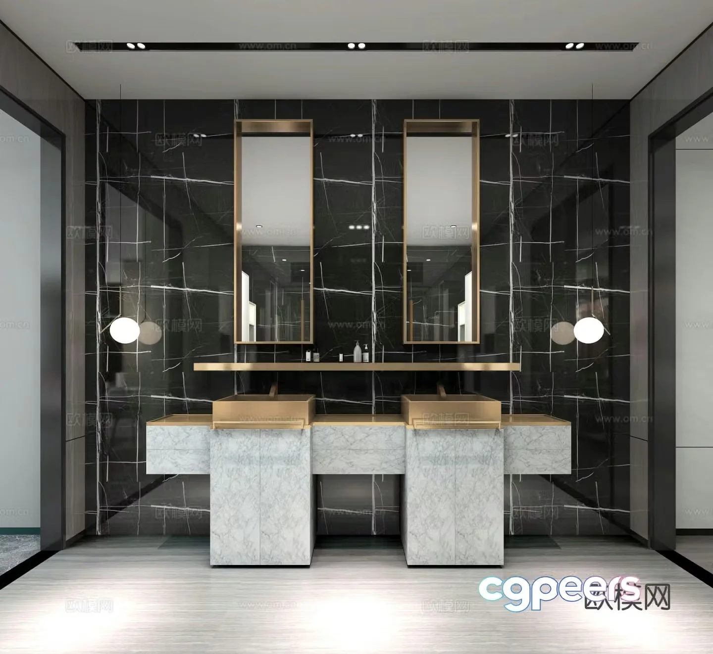 Light luxury bathroom bathroom 3d model