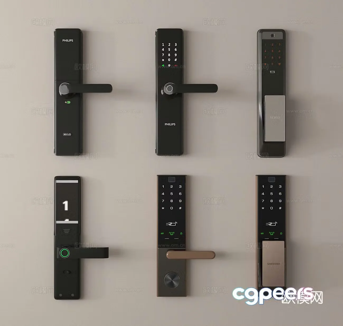 Smart lock Fingerprint lock Password lock Anti-theft lock Door lock 3D model